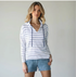 North River W Bar Harbor V-Neck Pullover Hoodie STRIPE