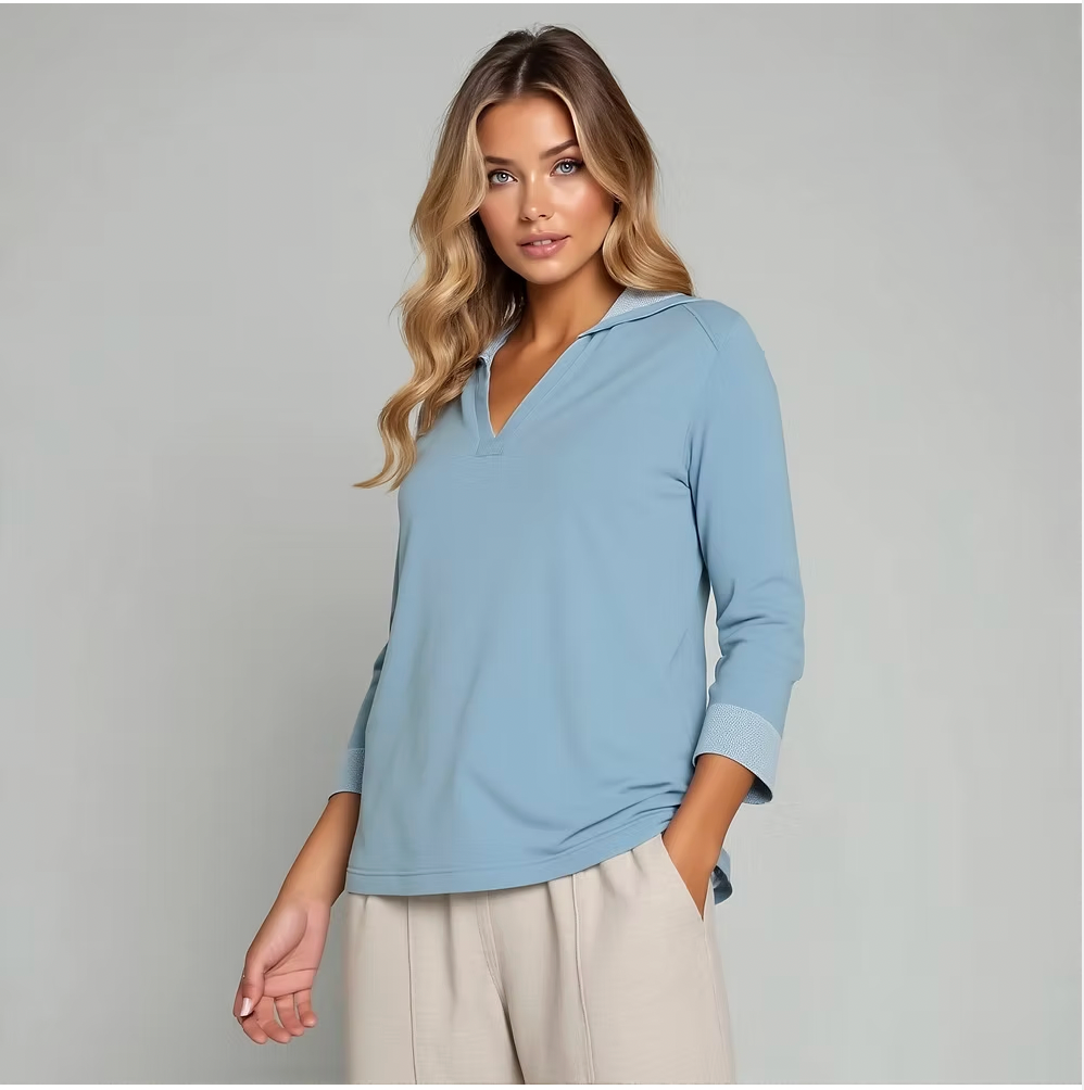 North River W Pigment French Terry Hoodie CHAMBRAY