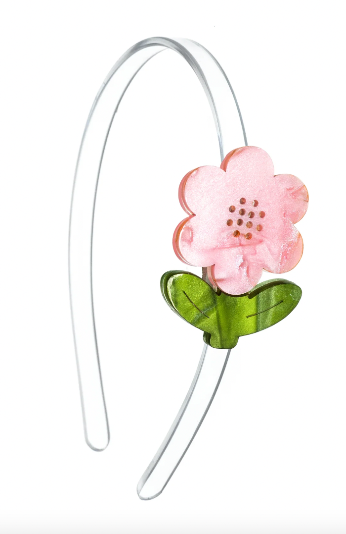 Lilies & Roses Flower Headband Pearlized PINK