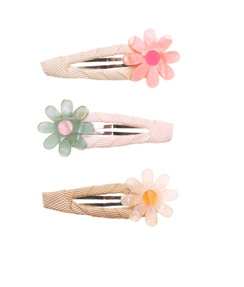 Lilies & Roses Daisy Flower Pastel Pearl Snap Clip