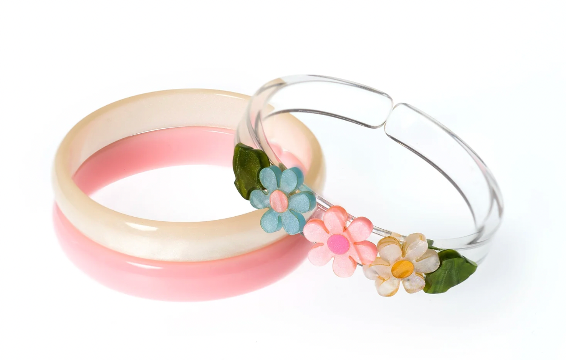Lilies & Roses Daisy Flower Pastel Shimmer Bangle