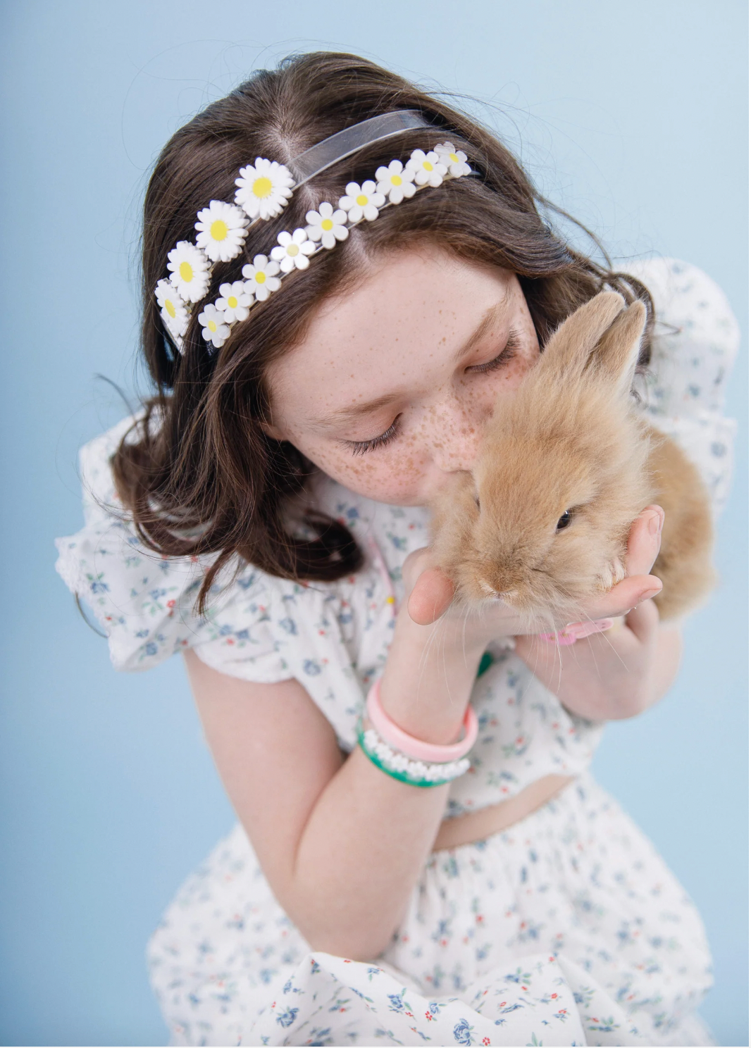 Lilies & Roses Daisies Headband WHITE