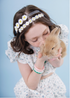 Lilies & Roses Daisies Headband WHITE
