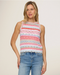 Flag & Anthem W Dale Sweater Tank RED / PINK STRIPE