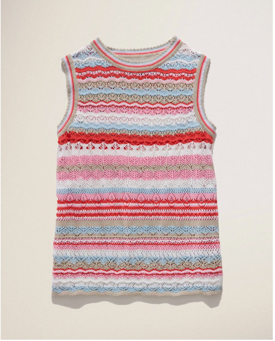 Flag & Anthem W Dale Sweater Tank RED / PINK STRIPE