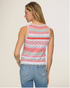 Flag & Anthem W Dale Sweater Tank RED / PINK STRIPE