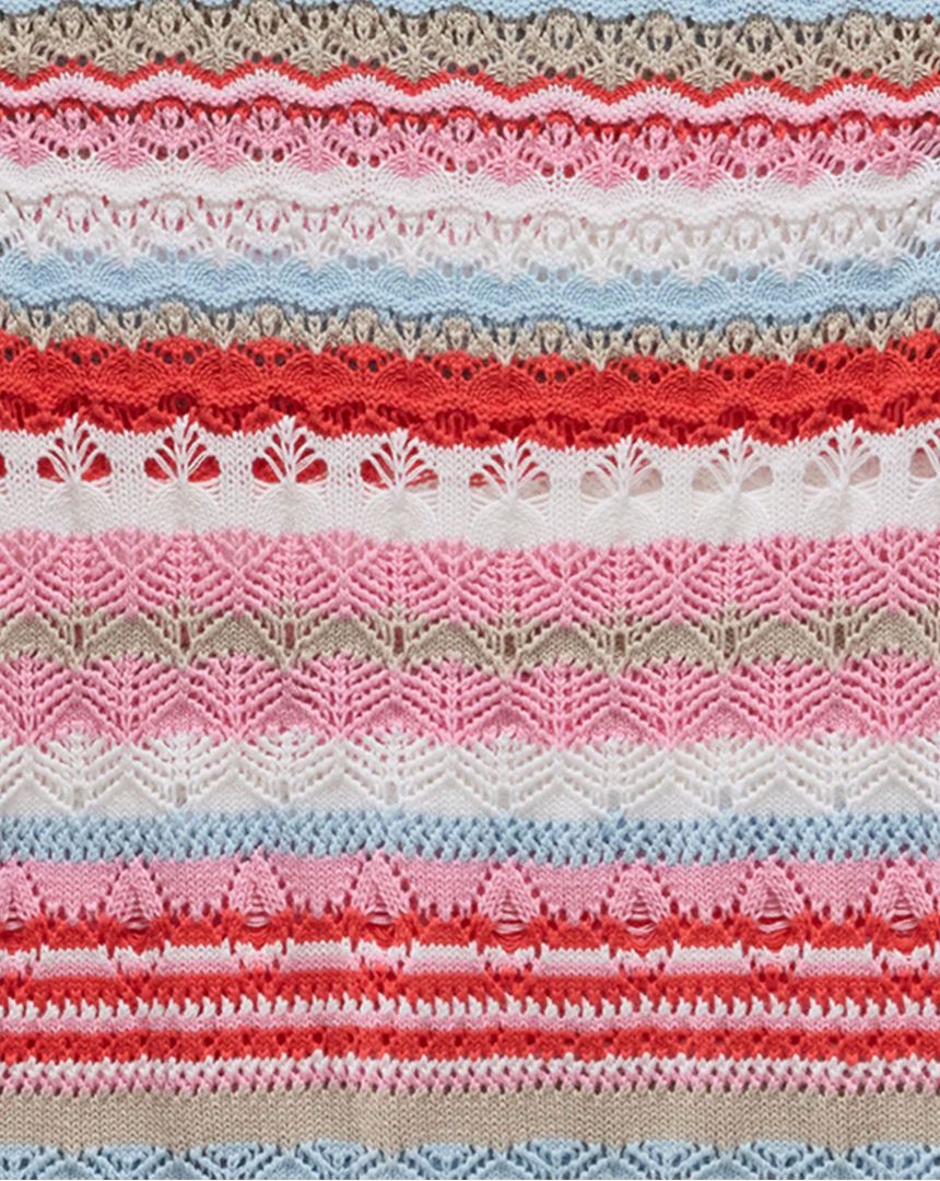 Flag & Anthem W Dale Sweater Tank RED / PINK STRIPE