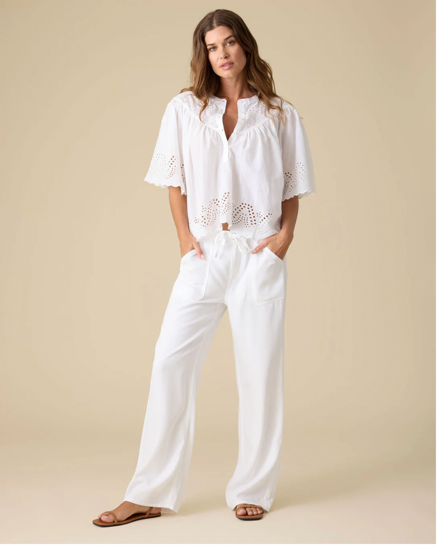Flag & Anthem W Bluffton Wide Leg Pull On Pant WHITE