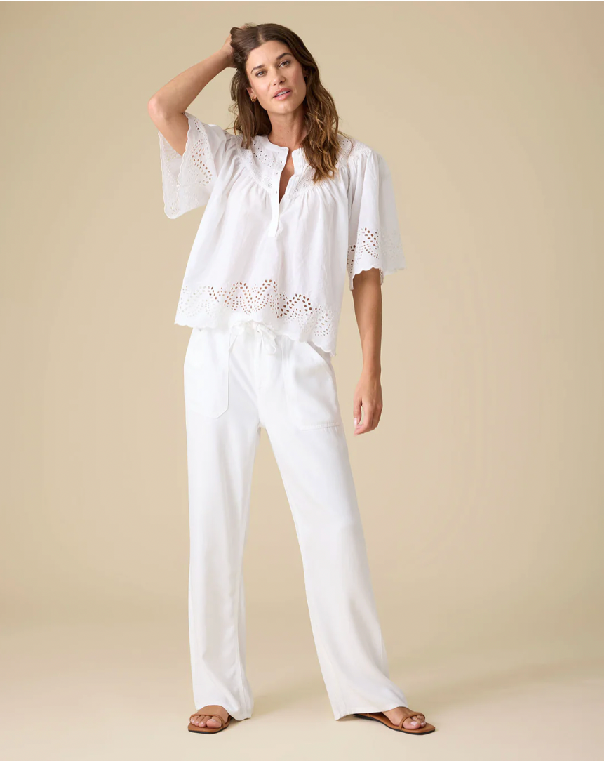 Flag & Anthem W Bluffton Wide Leg Pull On Pant WHITE