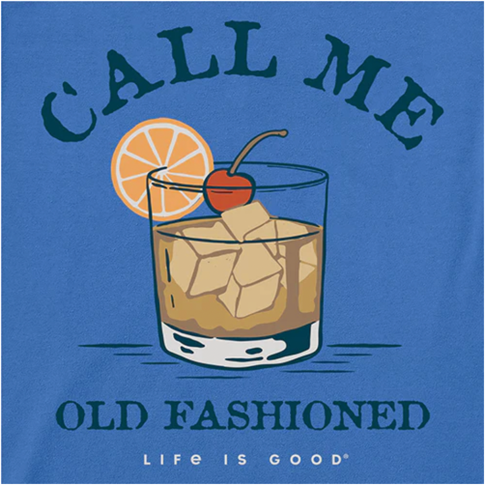 Life Is Good M SS Crusher Call Me Old Fashioned Tee ATHLETIC BLUE