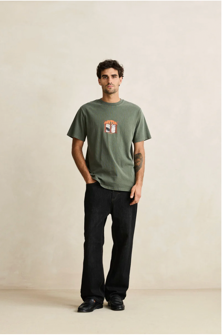 Rhythm M SS Portico Vintage Tee FOREST
