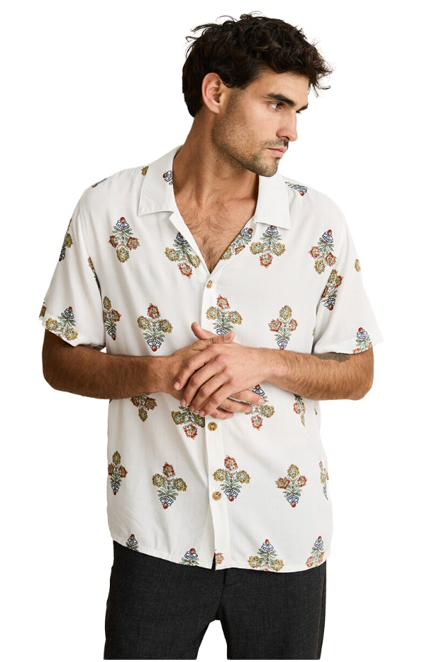 Rhythm M SS Bouquet Shirt NATURAL