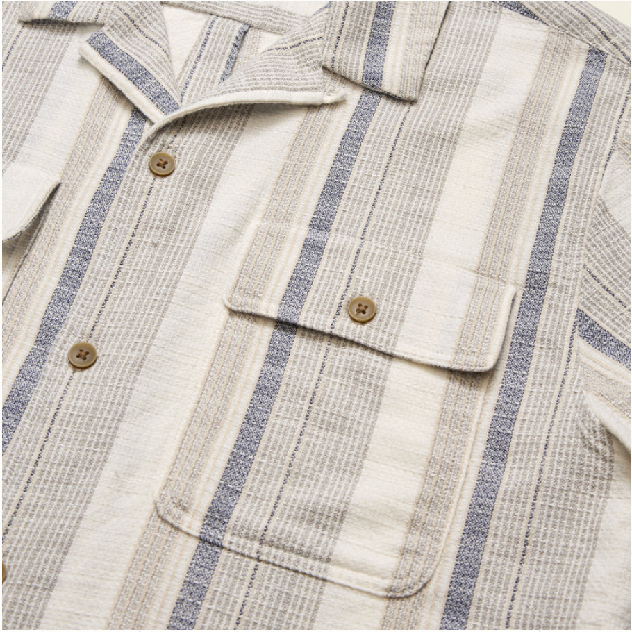 Howler Bros M SS Shores Club Shirt OLD BILL STRIPE LIMESTONE