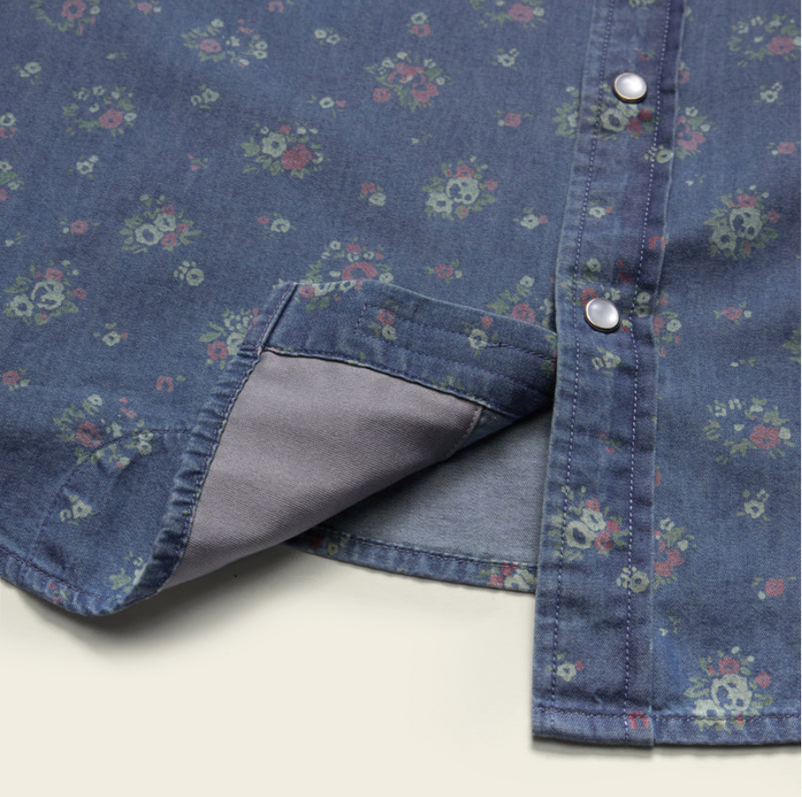 Howler Bros M SS H Bar B Snapshirt BOUQUETS WASHED INDIGO