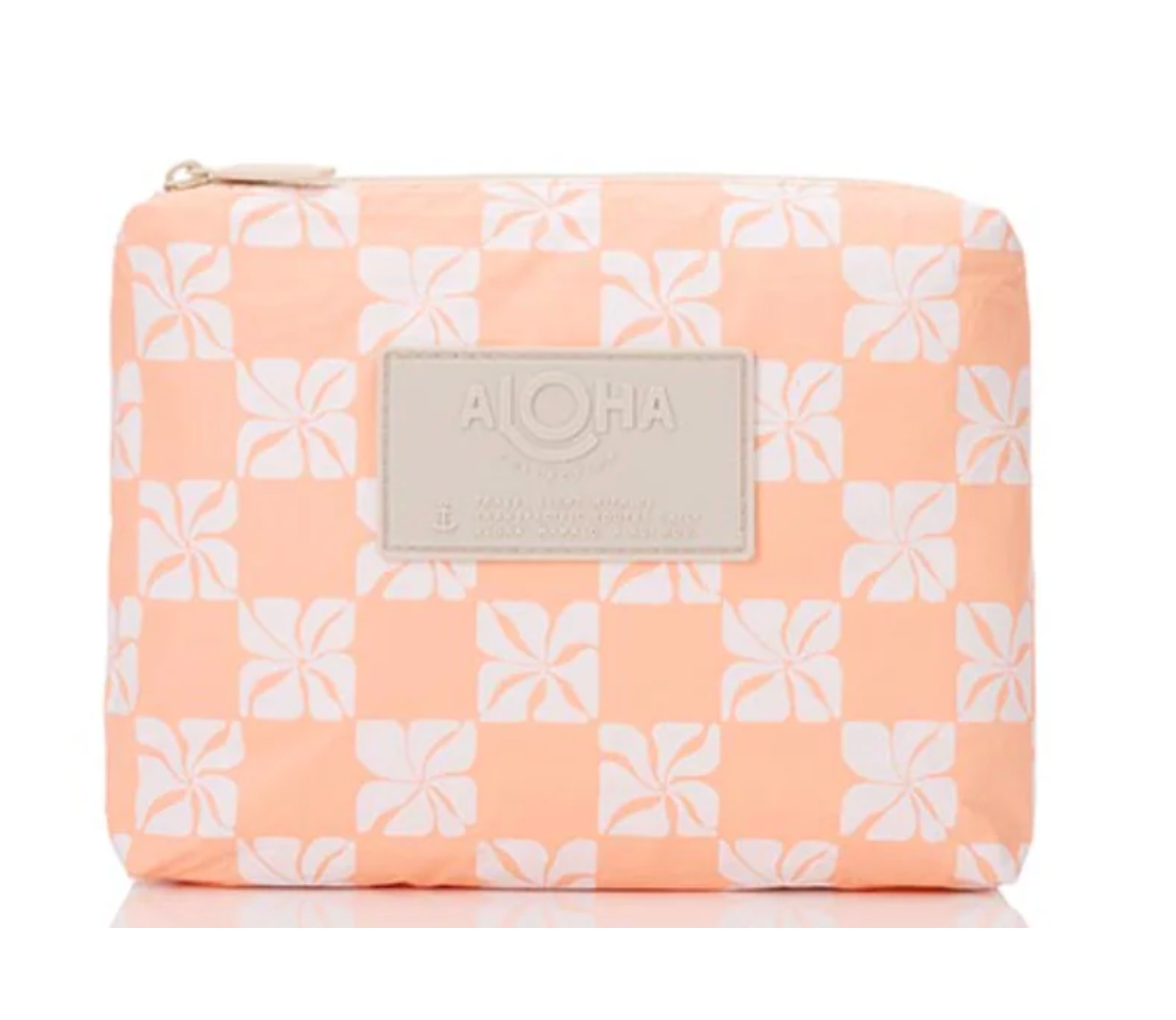 ALOHA Collection Pua Check Small Pouch PEACHY