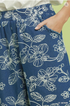 Umgee W Embroidered Chambray Wide Leg Pant LT DENIM