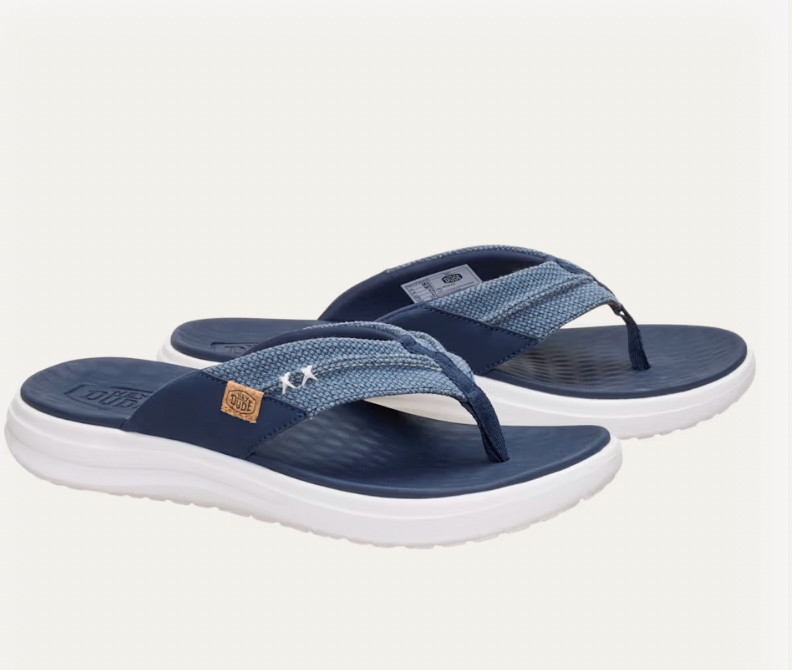 Hey Dude M Finn Braided Flip Flops NAVY