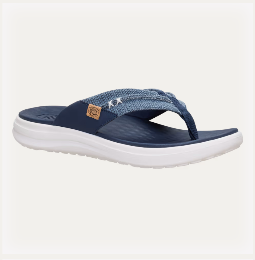 Hey Dude M Finn Braided Flip Flops NAVY