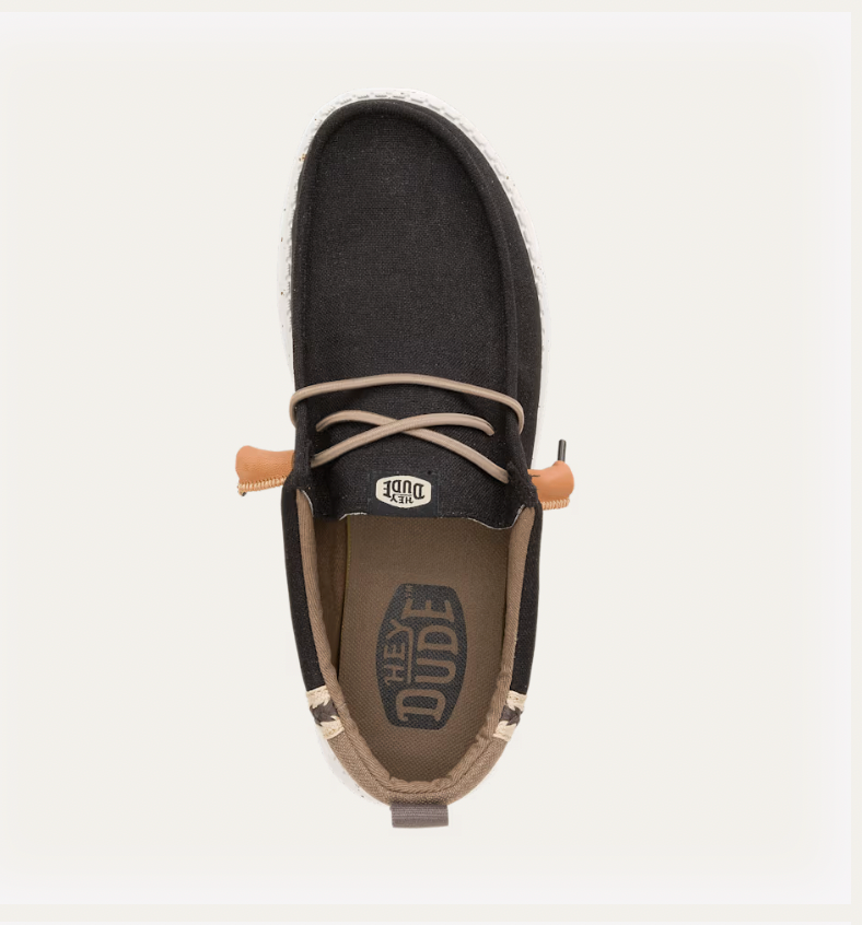 Hey Dude M Wally Craft Linen BLACK / WALNUT