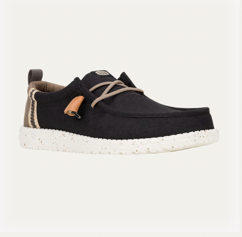 Hey Dude M Wally Craft Linen BLACK / WALNUT