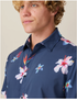 Baja Llama M SS Flower Powers Mojave Shirt BLUE