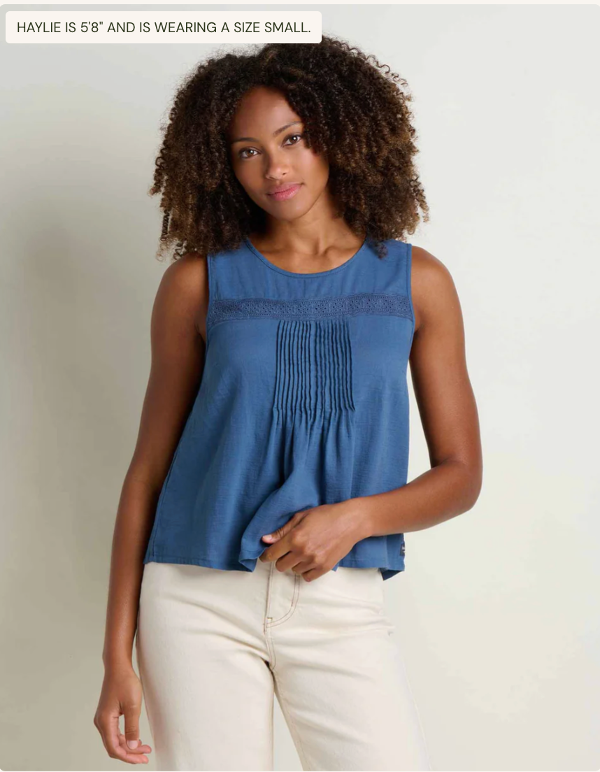 Toad & Co W Manzana Pintuck Tank CANAL