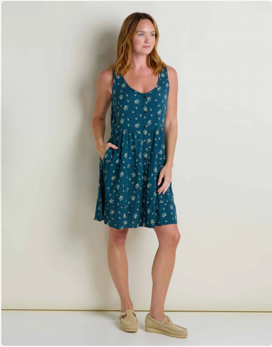 Toad & Co W Manzana Tiered Tank Dress MIDNIGHT PRINT
