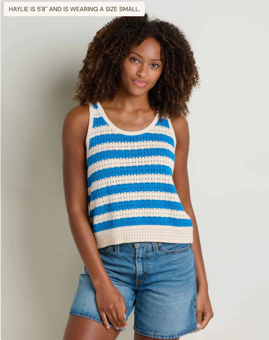 Toad & Co W Bianca Pointelle Tank SALT PATTERN