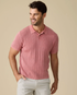 Flag & Anthem M SS Gaffney Acid Wash Sweater Polo WASHED RED