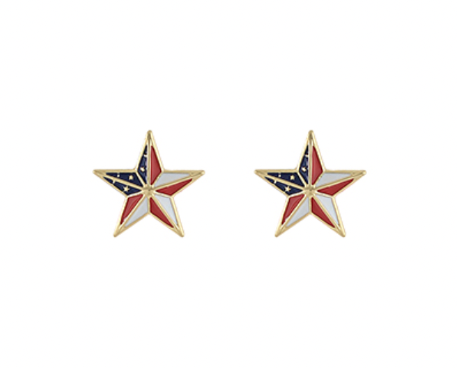 Golden Stella USA Star Earrings RED/WHITE/BLUE
