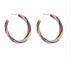 Golden Stella Twist & Glitter Hoop Earrings RED White BLUE