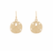 Golden Stella Textured Round Sand Dollar Earrings GOLD