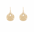 Golden Stella Textured Round Sand Dollar Earrings GOLD