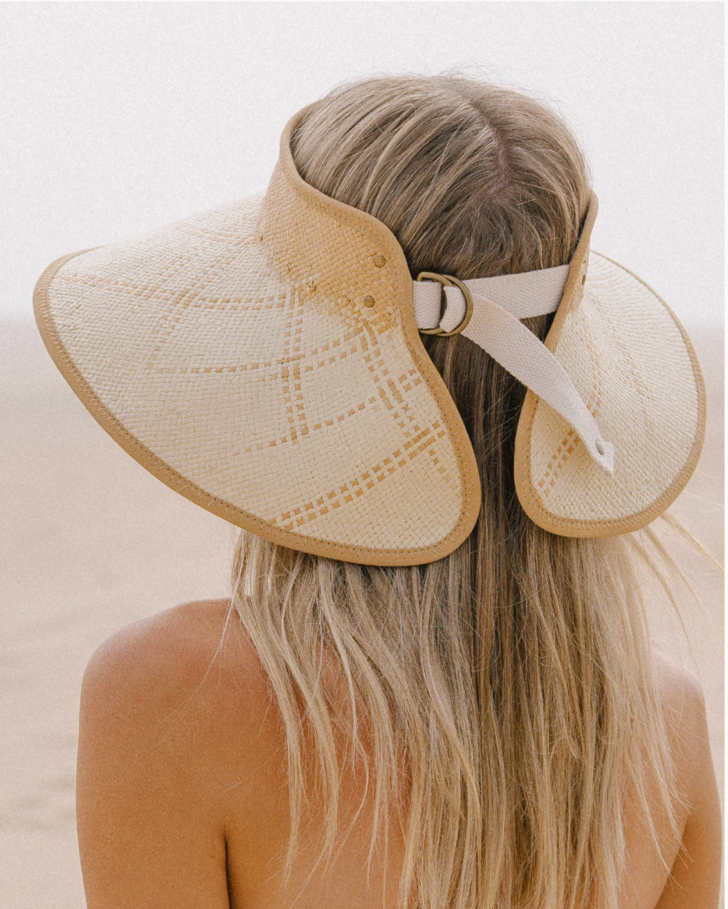 Hemlock Hat Co Luna Packable Wide Brim Visor SAND