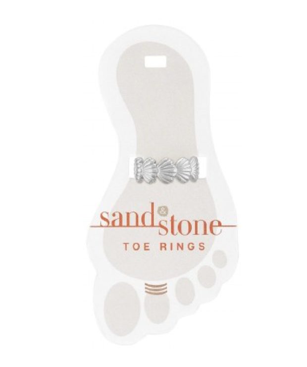 Sand & Stone Toe Ring SILVER FAN SHELL