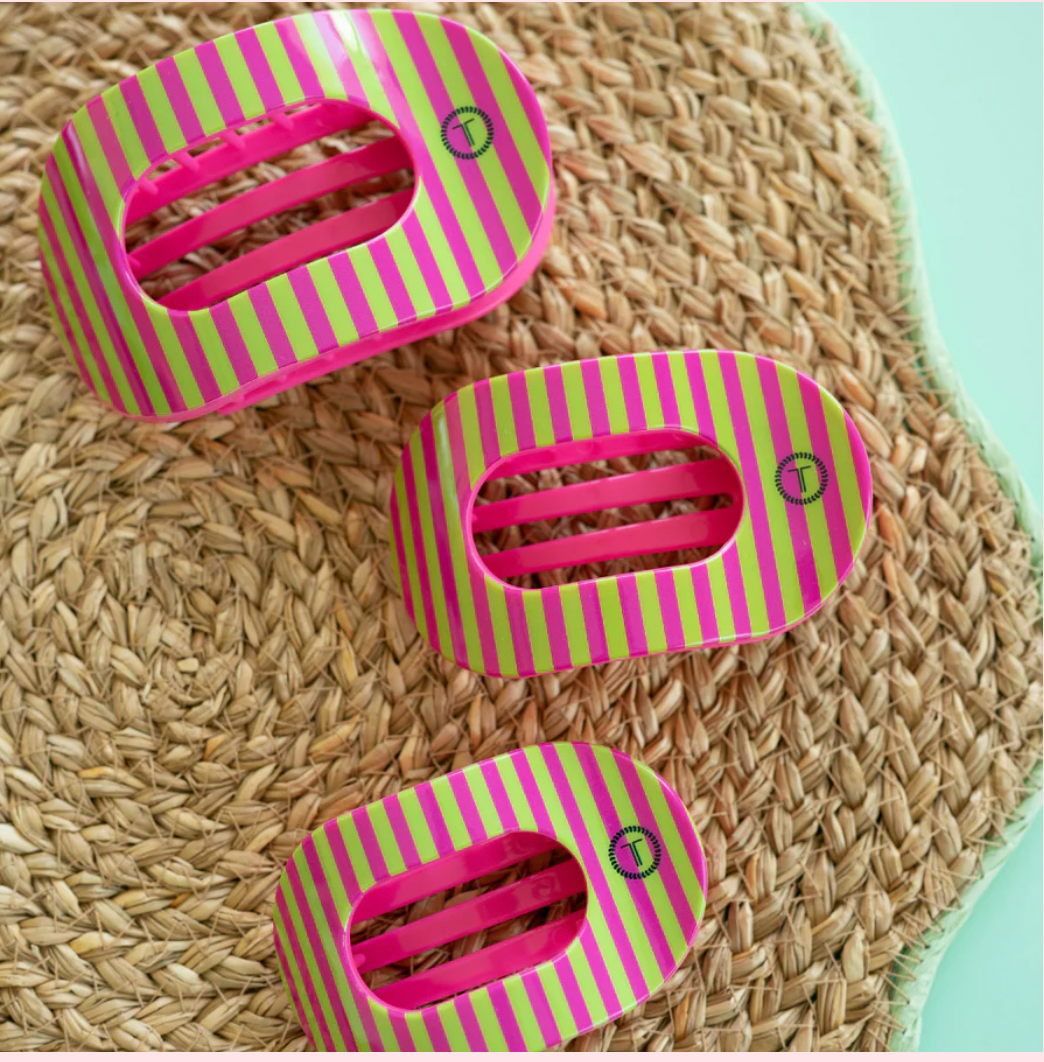 Teleties Large Flat Round Clip SUMMER CRUSH