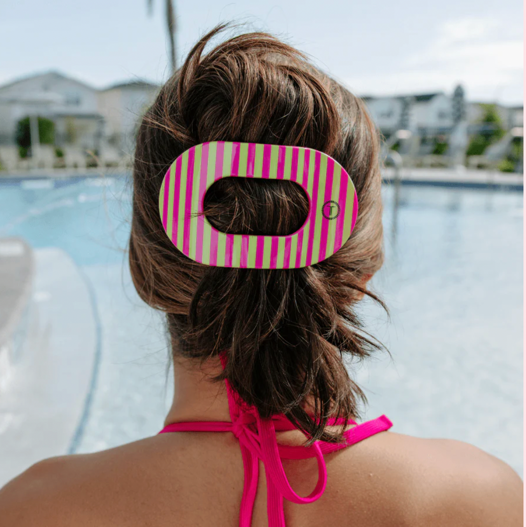 Teleties Large Flat Round Clip SUMMER CRUSH