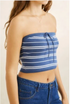 Rhythm W Vista Stripe Strapless Knit Top DARK BLUE