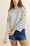 Rhythm W Belle Crew Knit Sweater BLUE