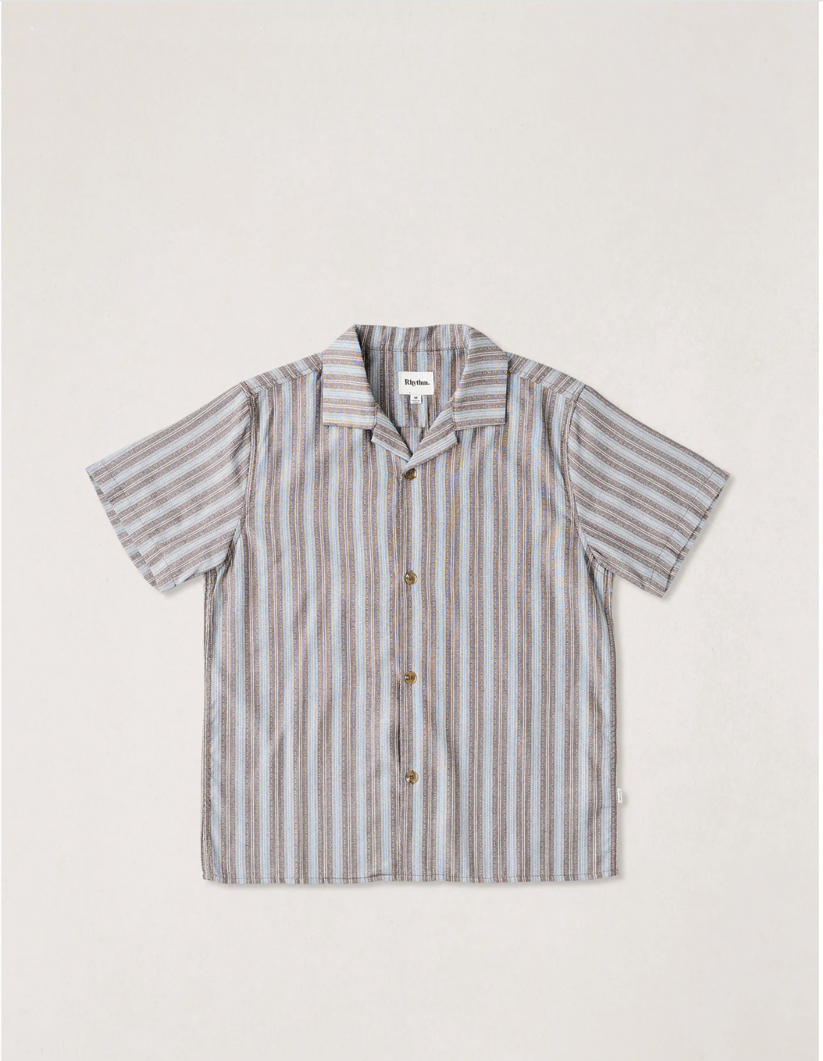 Rhythm M SS Vacation Stripe Shirt CHOCOLATE
