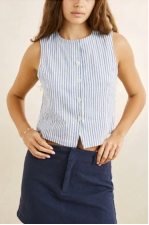 Rhythm W Vista Stripe Vest BLUE