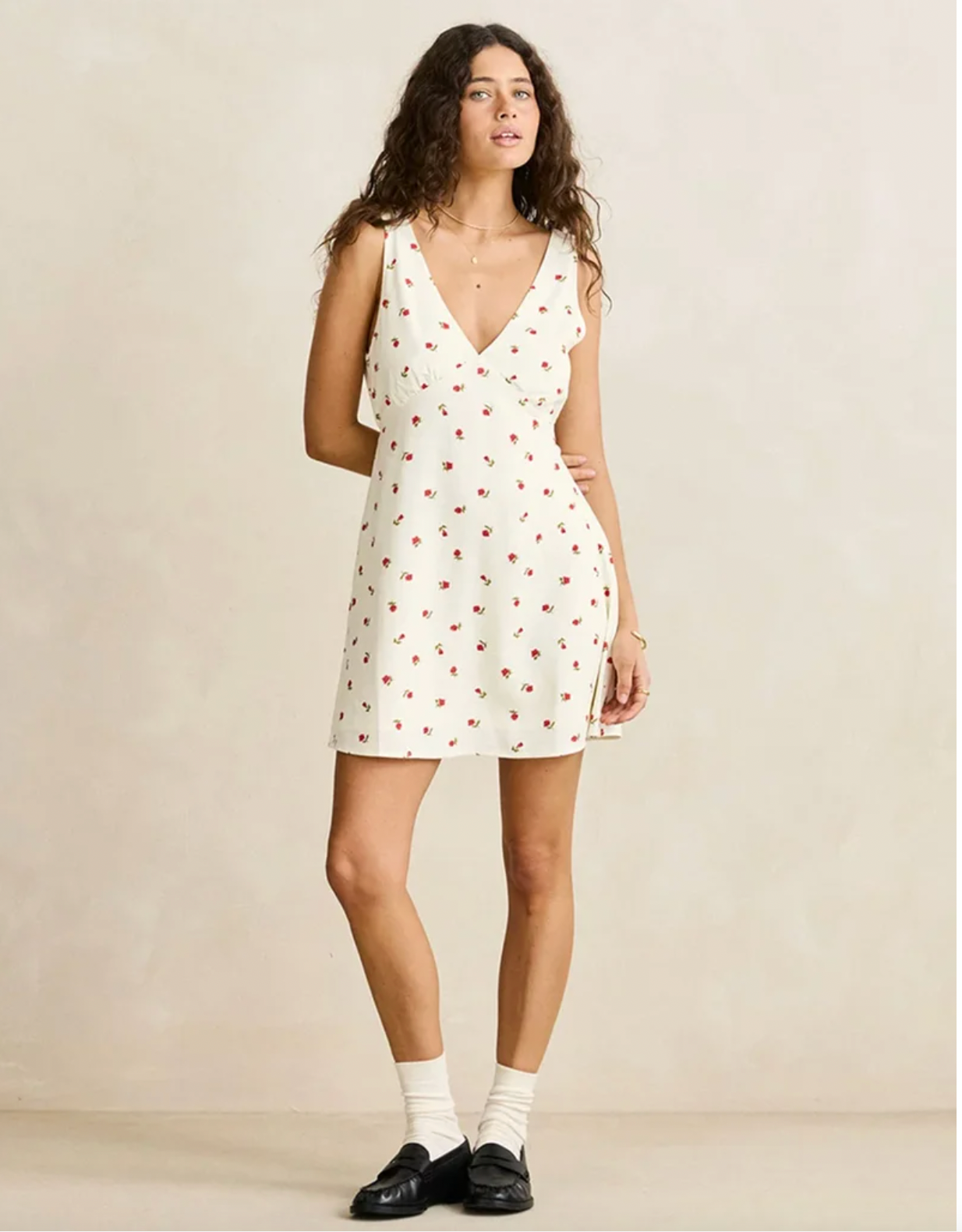 Rhythm W Mila Floral Mini Dress CREAM