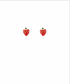 Golden Stella Strawberry Stud Earrings RED
