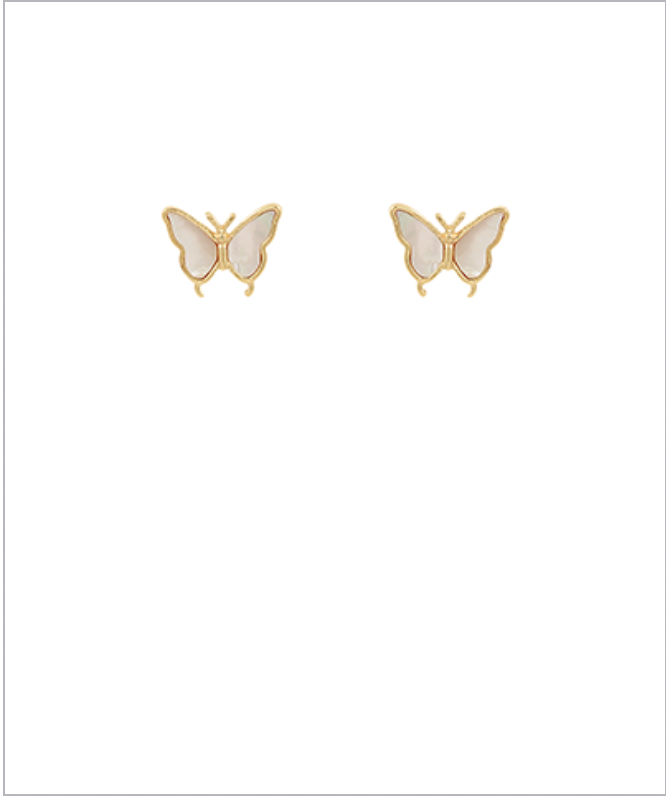Golden Stella MOP Butterfly Studs GOLD/IVORY