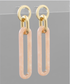 Golden Stella Acrylic Long Oval Earrings PINK