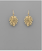 Golden Stella Hammered Tropical Palm Leaf Earrings GOLD