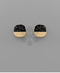 Golden Stella Stone Square Studs BLACK/GOLD