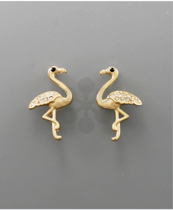 Golden Stella Flamingo Studs GOLD
