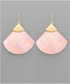 Golden Stella Capped Fan Shell Earrings PINK