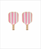 Golden Stella Stripe Pickleball Paddle Earrings PINK/WHITE
